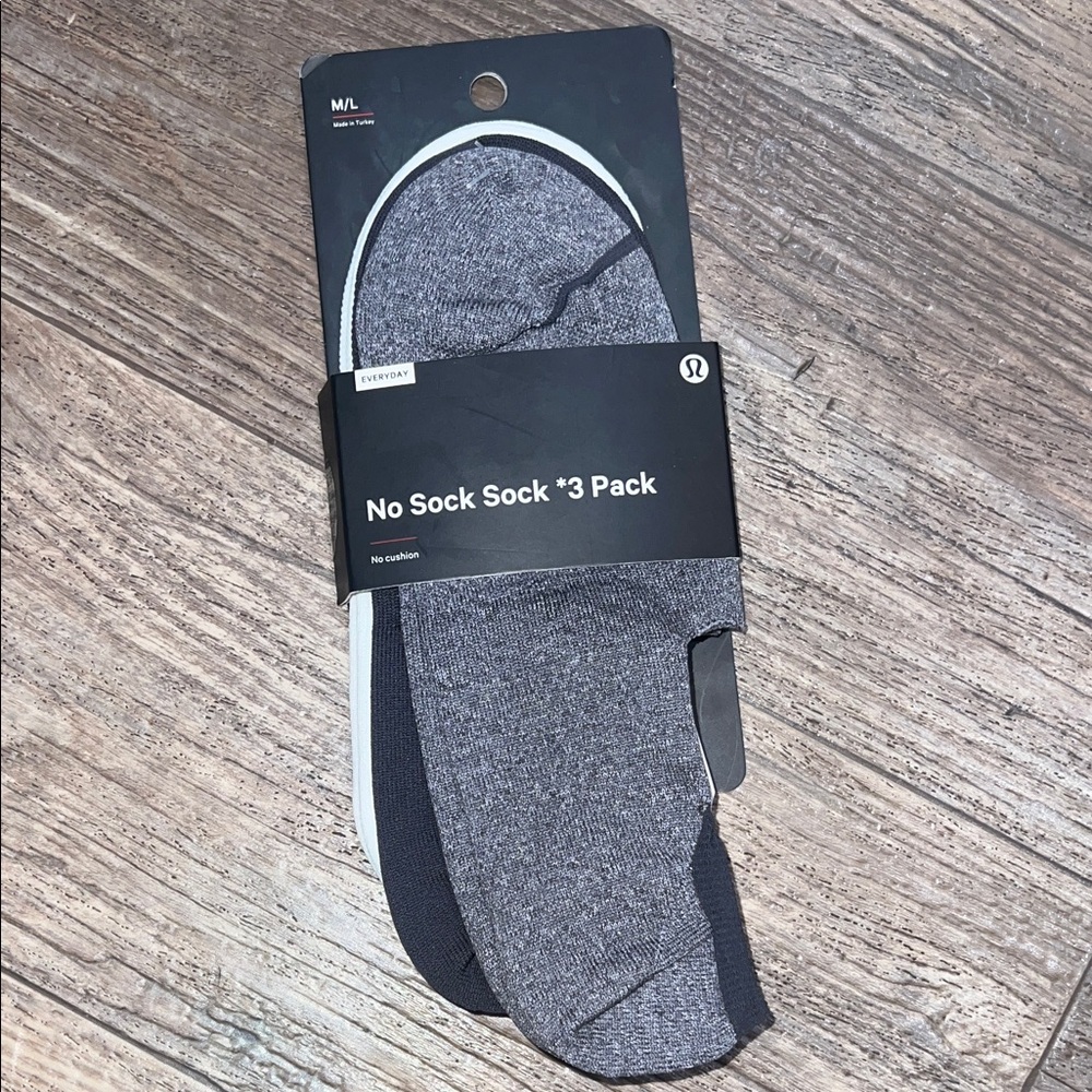 lululemon athletica Men's No-Show Sock 3-Pack — Gray, Black, White